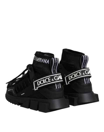 Dolce & Gabbana Black Sorrento Socks Logo Sneakers Shoes by Dolce & Gabbana