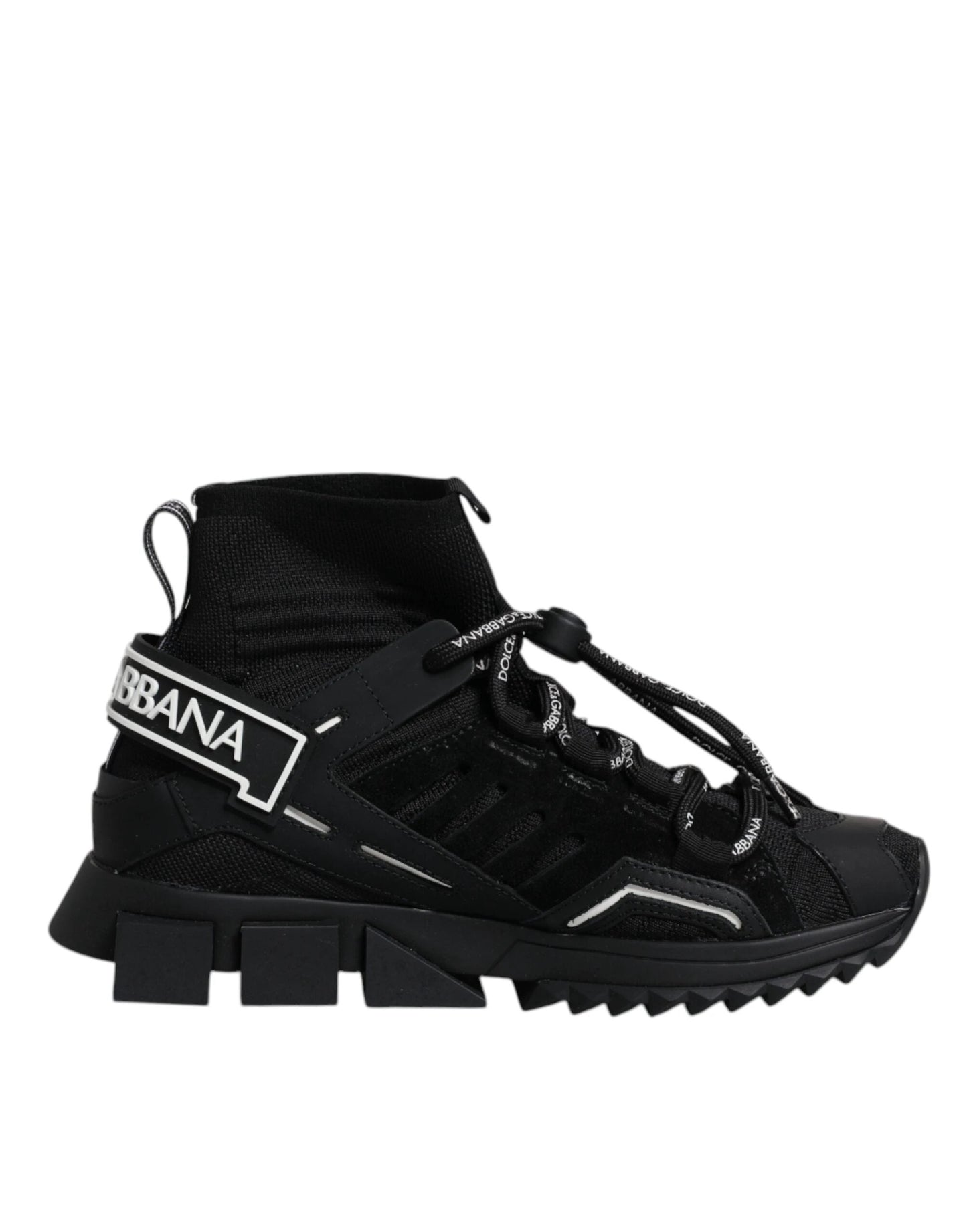 Dolce & Gabbana Black Sorrento Socks Logo Sneakers Shoes by Dolce & Gabbana