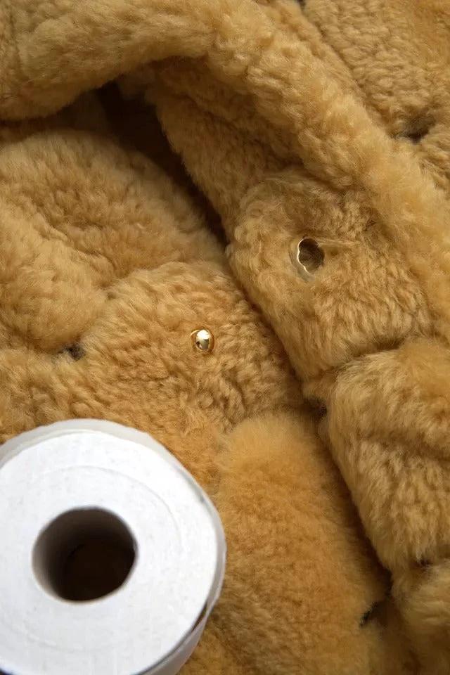 Bottega Veneta Yellow Wool Long Teddy Coat Jacket by Bottega Veneta