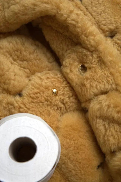 Bottega Veneta Yellow Wool Long Teddy Coat Jacket by Bottega Veneta