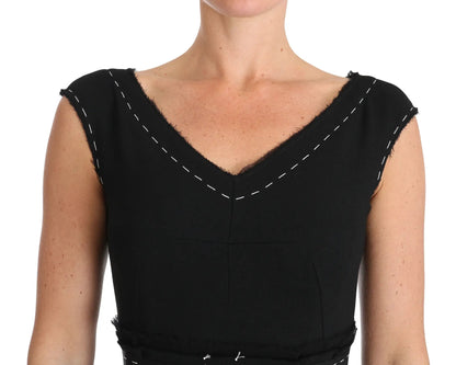 Dolce & Gabbana Black Wool Stretch A-line Sheath Dress by Dolce & Gabbana