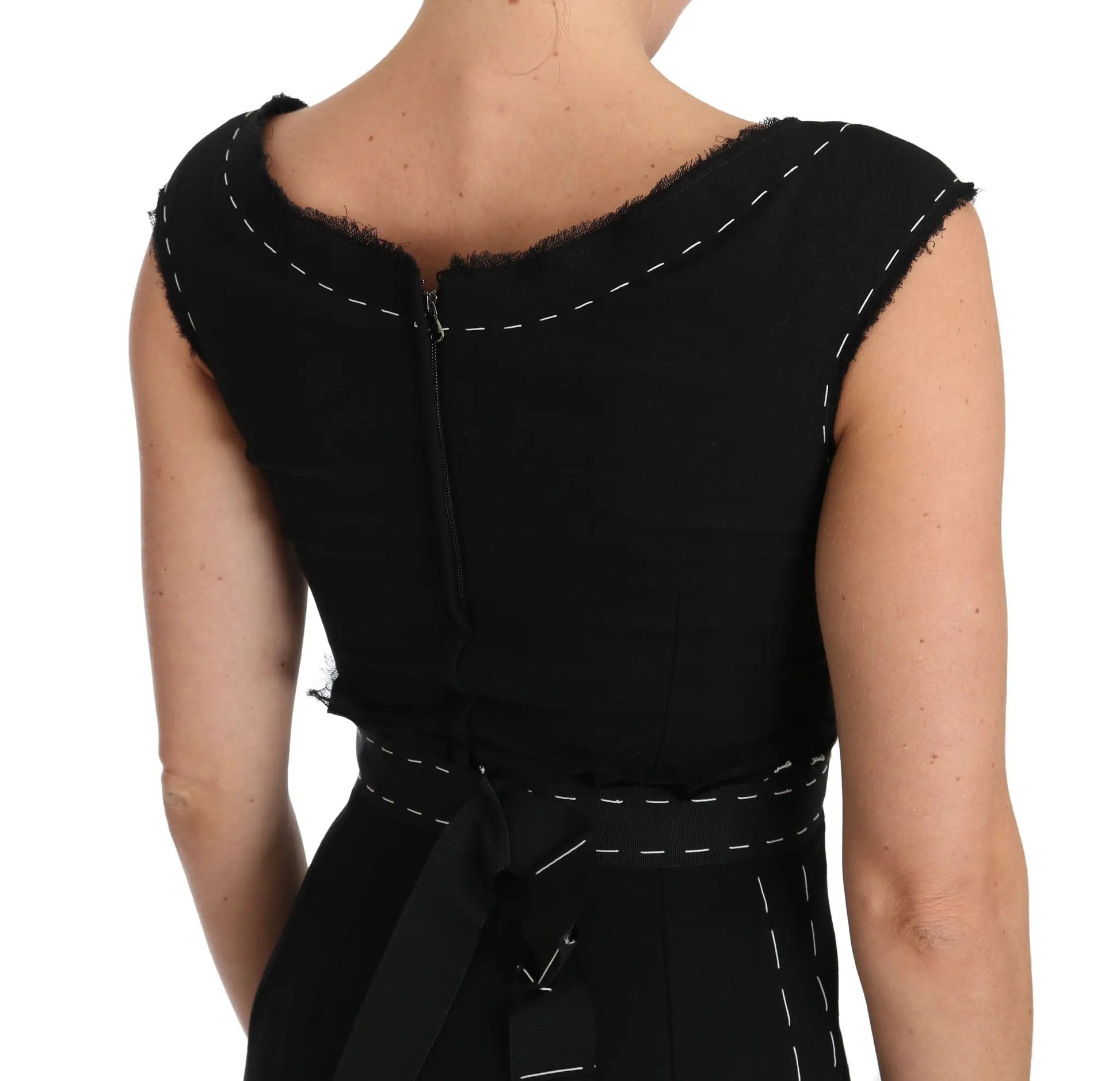 Dolce & Gabbana Black Wool Stretch A-line Sheath Dress by Dolce & Gabbana