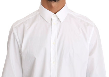 Dolce & Gabbana White Cotton GOLD Dress Shirt