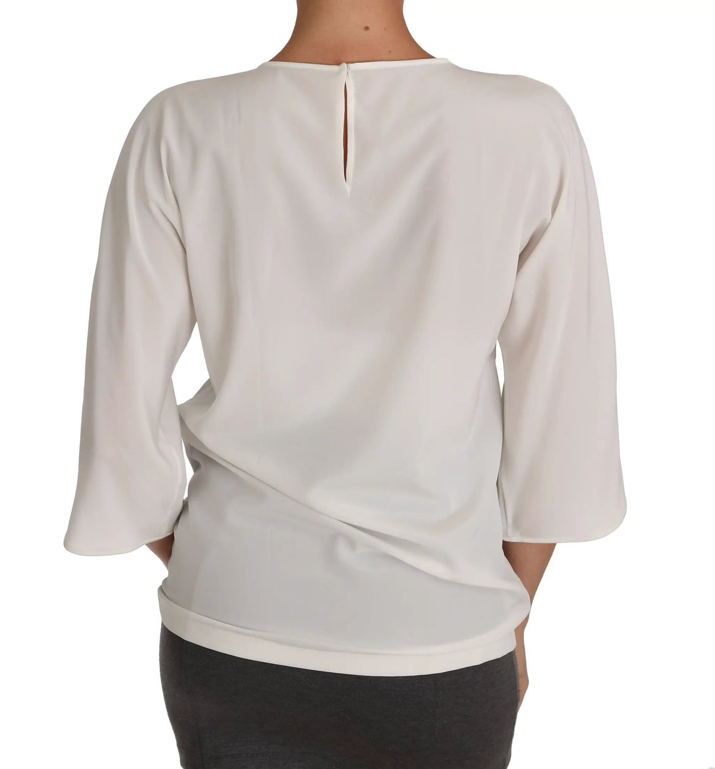 Dolce & Gabbana White Silk #dgfamily Crystal T-shirt by Dolce & Gabbana