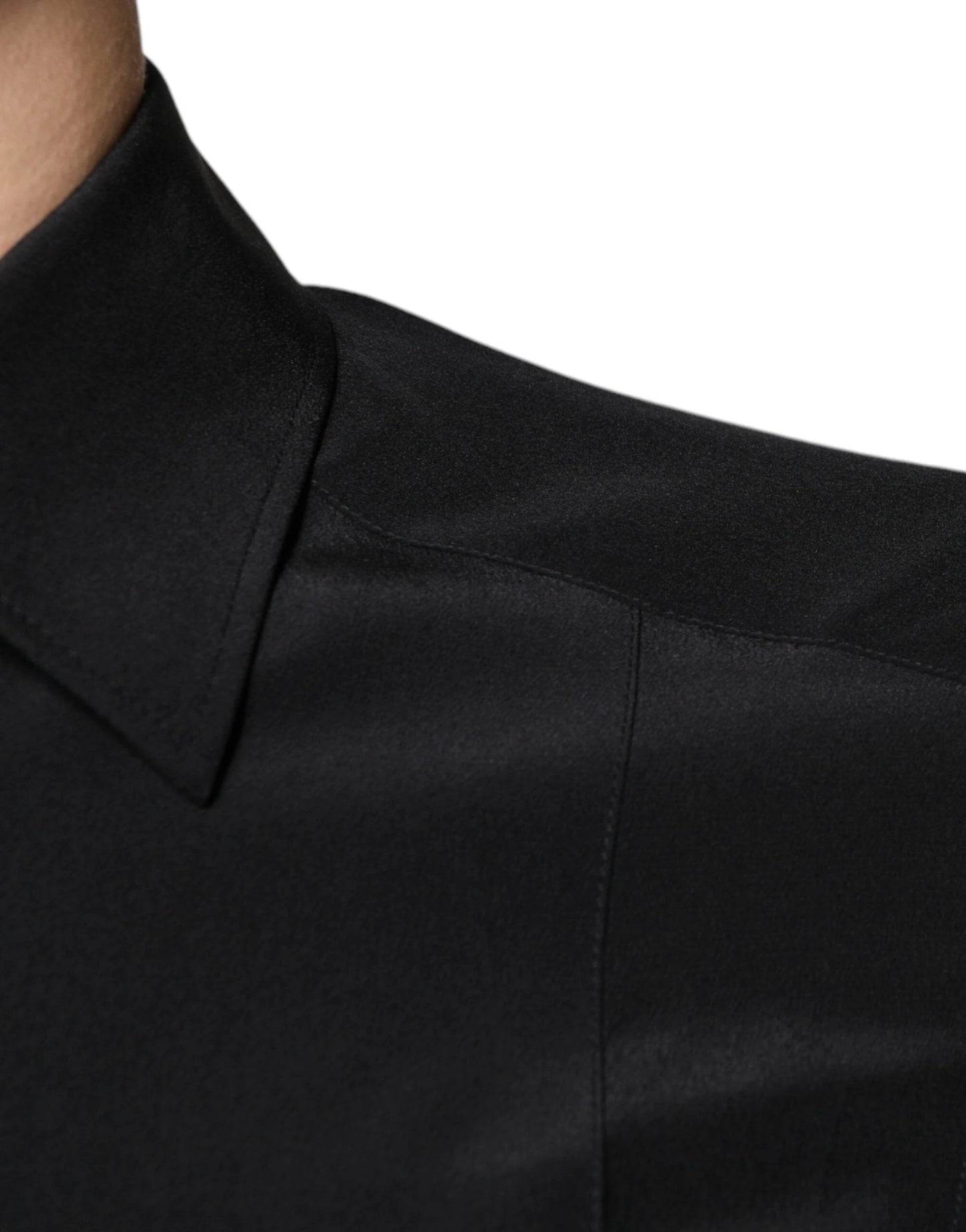 Dolce & Gabbana Black Silk Long Sleeves GOLD Dress Shirt by Dolce & Gabbana