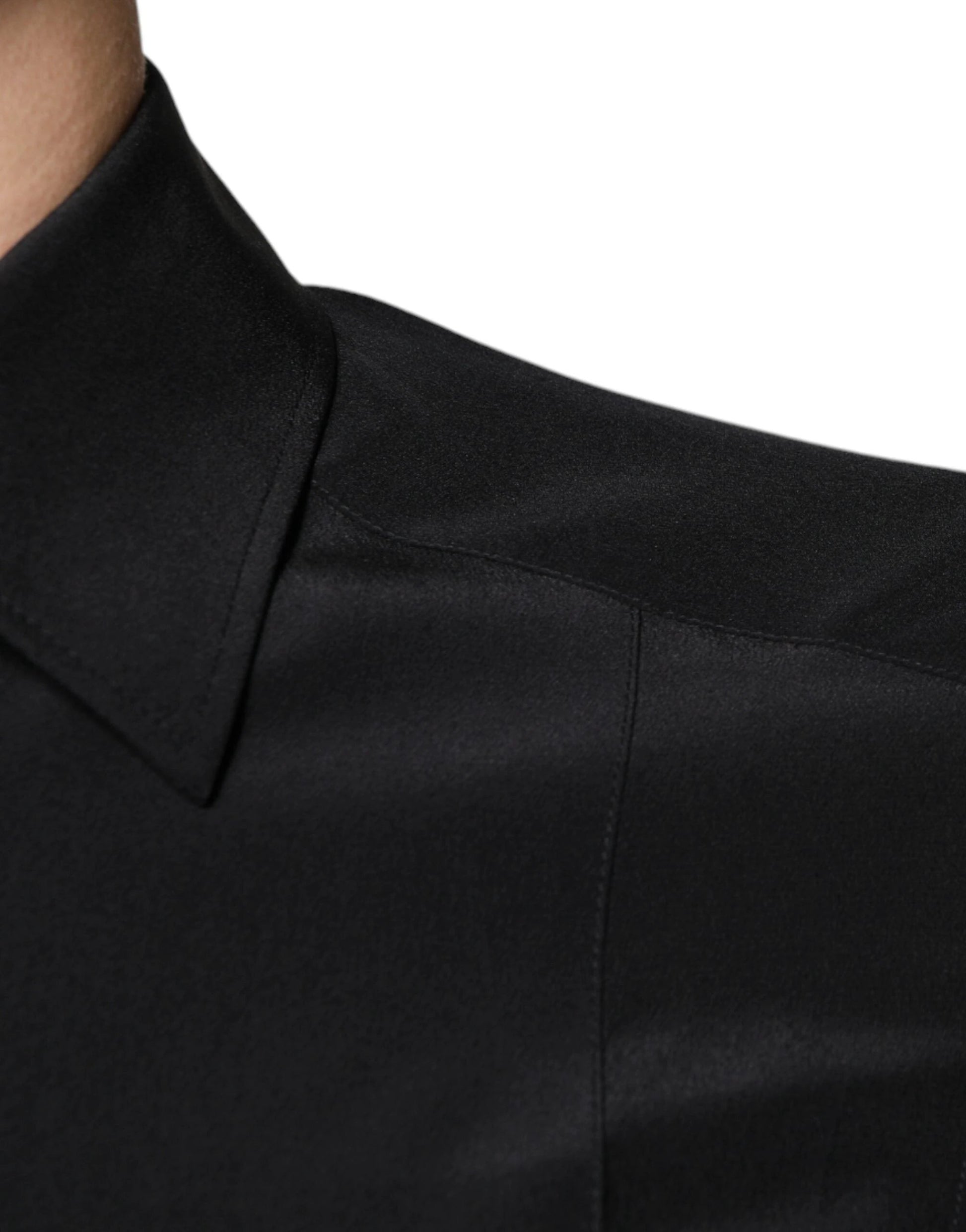 Dolce & Gabbana Black Silk Long Sleeves GOLD Dress Shirt by Dolce & Gabbana