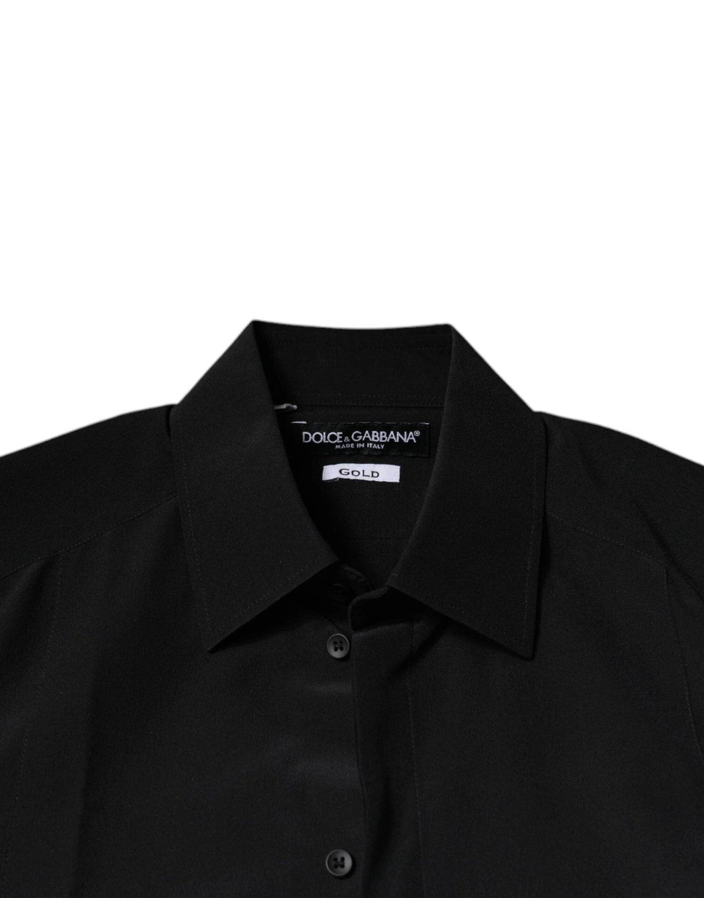 Dolce & Gabbana Black Silk Long Sleeves GOLD Dress Shirt by Dolce & Gabbana