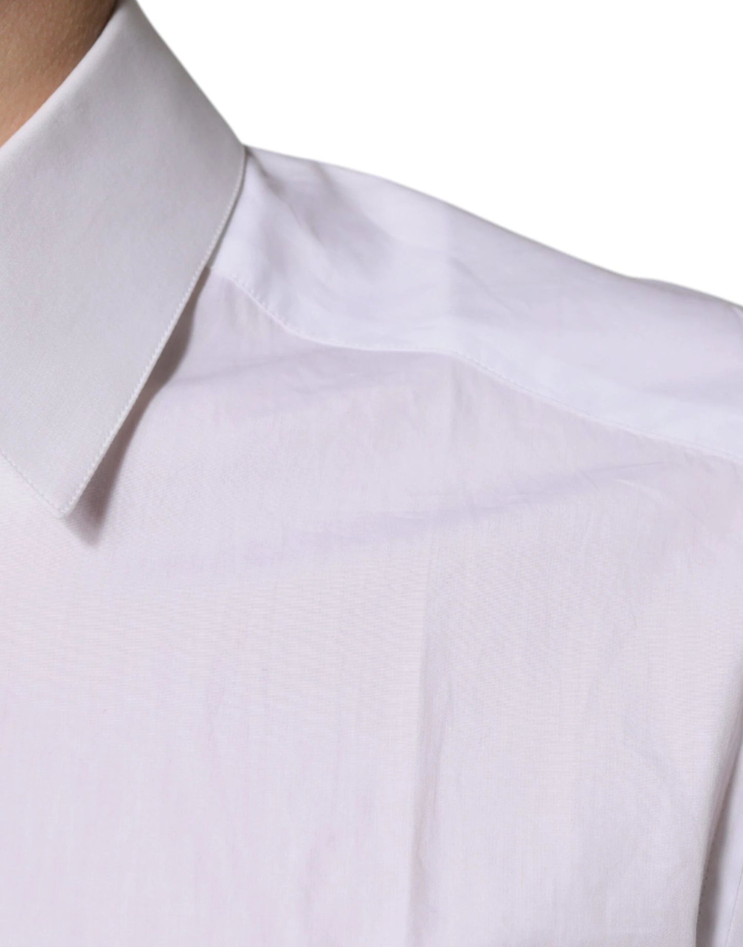 Dolce & Gabbana White Cotton Long Sleeves GOLD Dress Shirt by Dolce & Gabbana