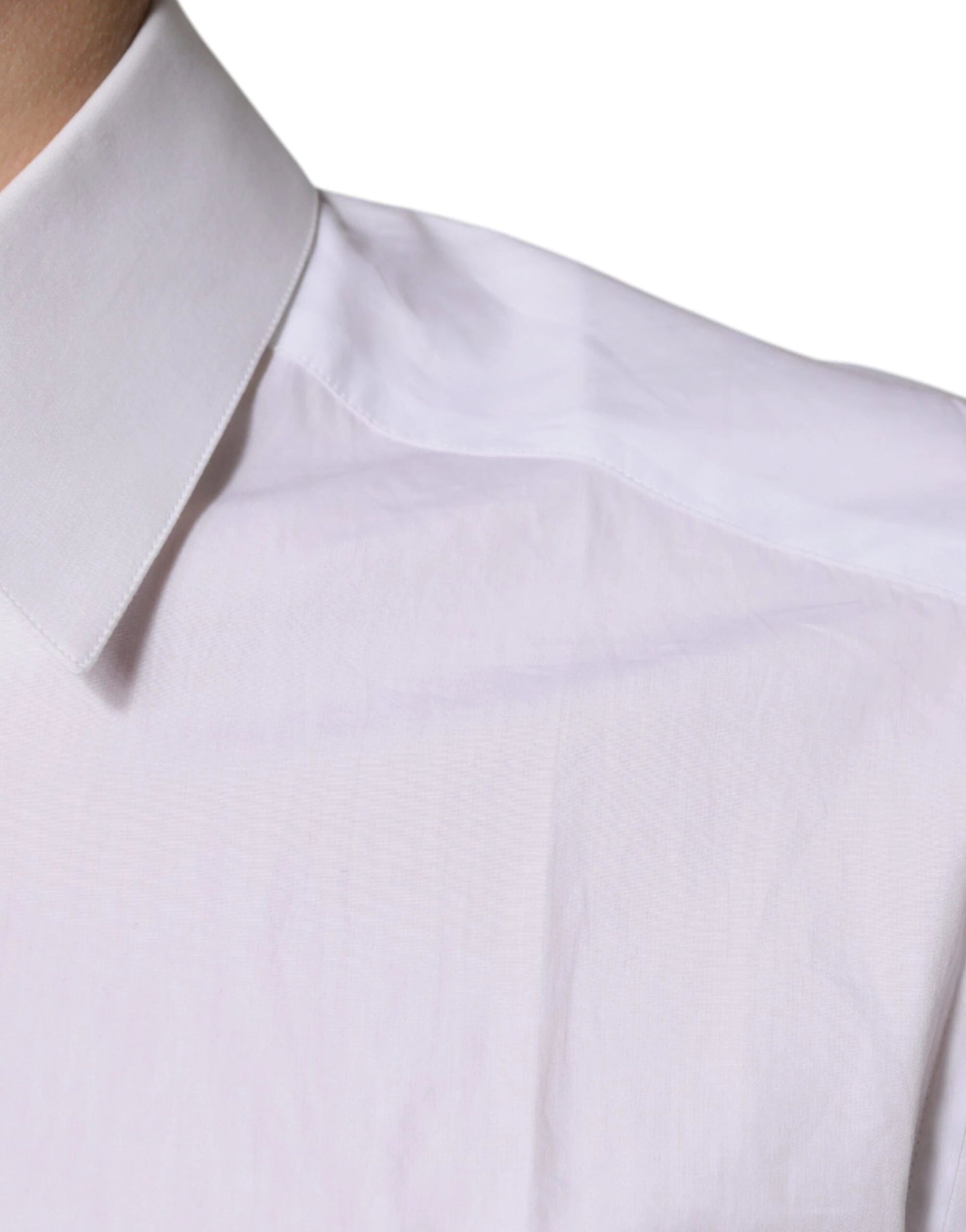 Dolce & Gabbana White Cotton Long Sleeves GOLD Dress Shirt by Dolce & Gabbana