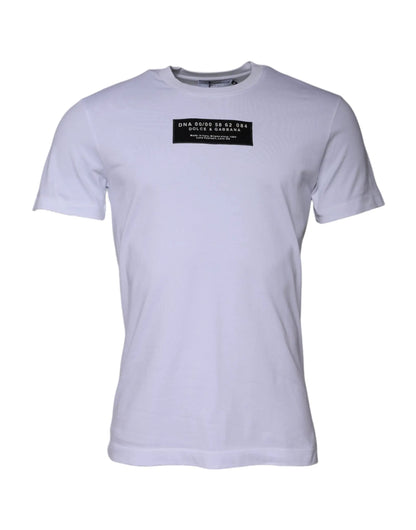 Dolce & Gabbana White Logo Print Cotton Crew Neck T-shirt by Dolce & Gabbana