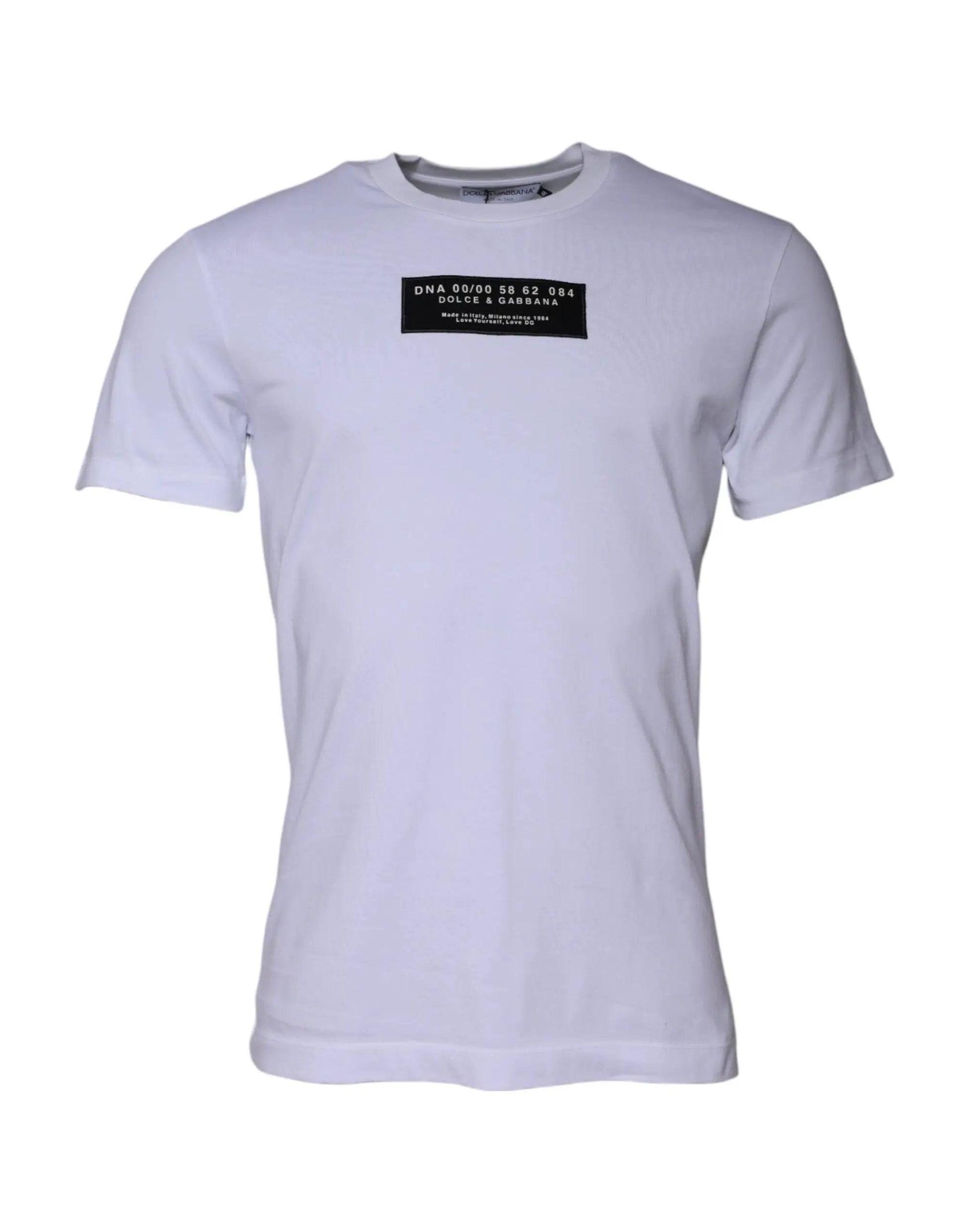 Dolce & Gabbana White Logo Print Cotton Crew Neck T-shirt by Dolce & Gabbana