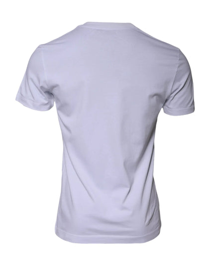 Dolce & Gabbana White Logo Print Cotton Crew Neck T-shirt by Dolce & Gabbana