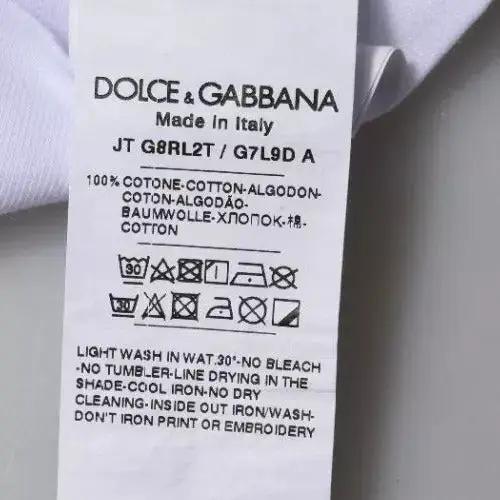 Dolce & Gabbana White Logo Print Cotton Crew Neck T-shirt by Dolce & Gabbana