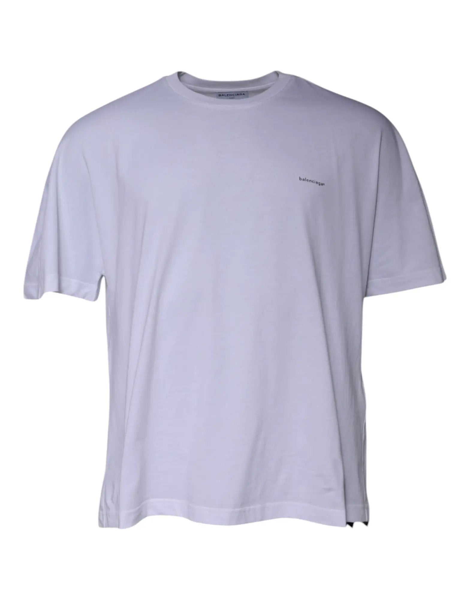 Balenciaga White Logo Cotton Crew Neck Short Sleeves T-shirt by Balenciaga