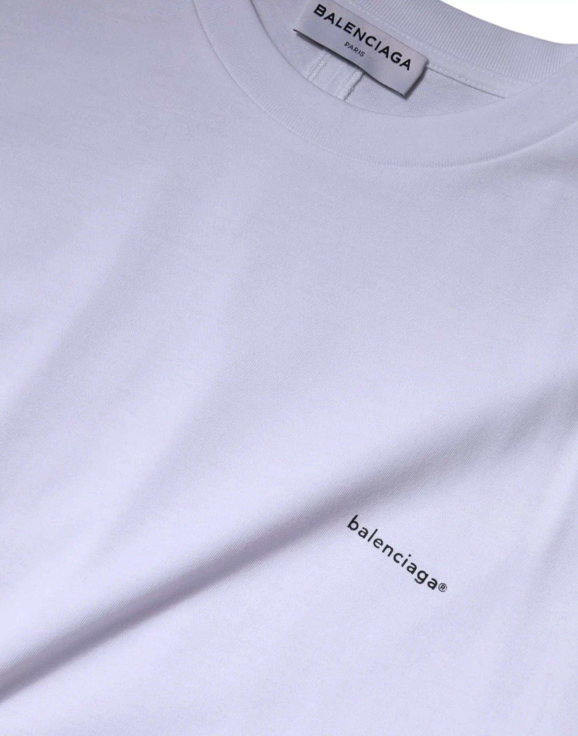 Balenciaga White Logo Cotton Crew Neck Short Sleeves T-shirt by Balenciaga