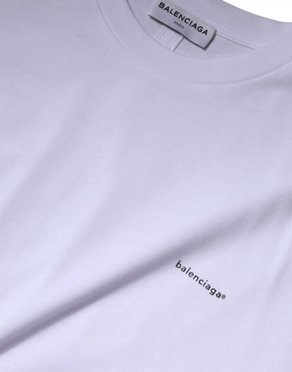 Balenciaga White Logo Cotton Crew Neck Short Sleeves T-shirt by Balenciaga