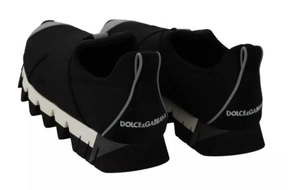 Dolce & Gabbana Black Shark Neoprene Stretch Sneakers Shoes by Dolce & Gabbana