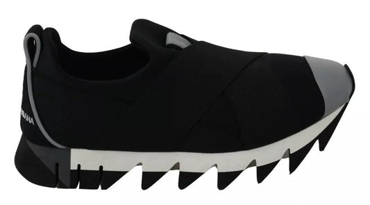 Dolce & Gabbana Black Shark Neoprene Stretch Sneakers Shoes by Dolce & Gabbana