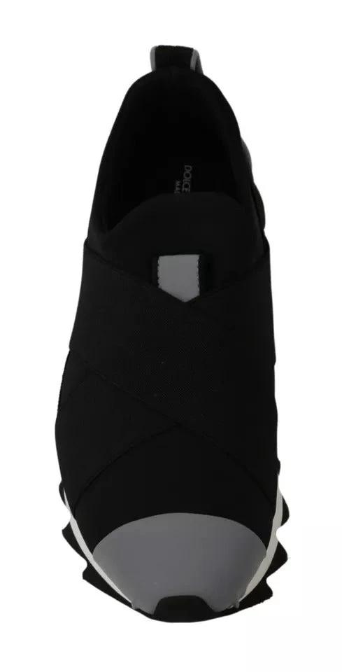 Dolce & Gabbana Black Shark Neoprene Stretch Sneakers Shoes by Dolce & Gabbana