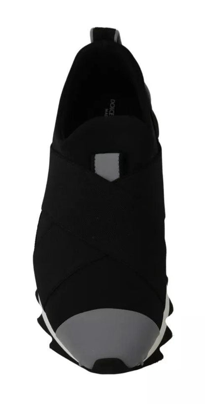 Dolce & Gabbana Black Shark Neoprene Stretch Sneakers Shoes by Dolce & Gabbana