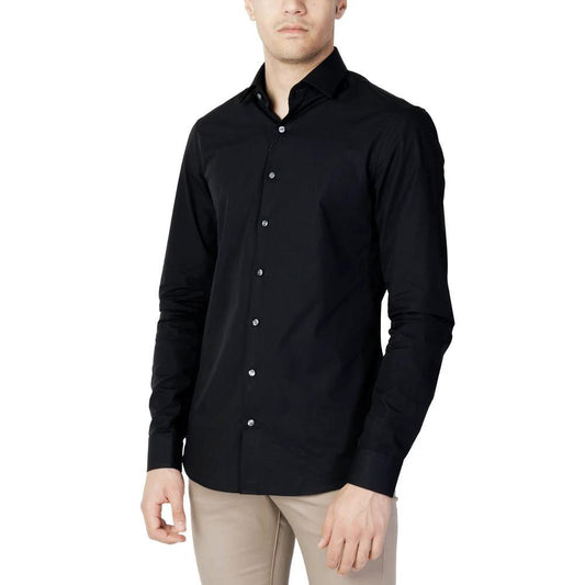 Calvin Klein Black Cotton Dress Shirt by Calvin Klein