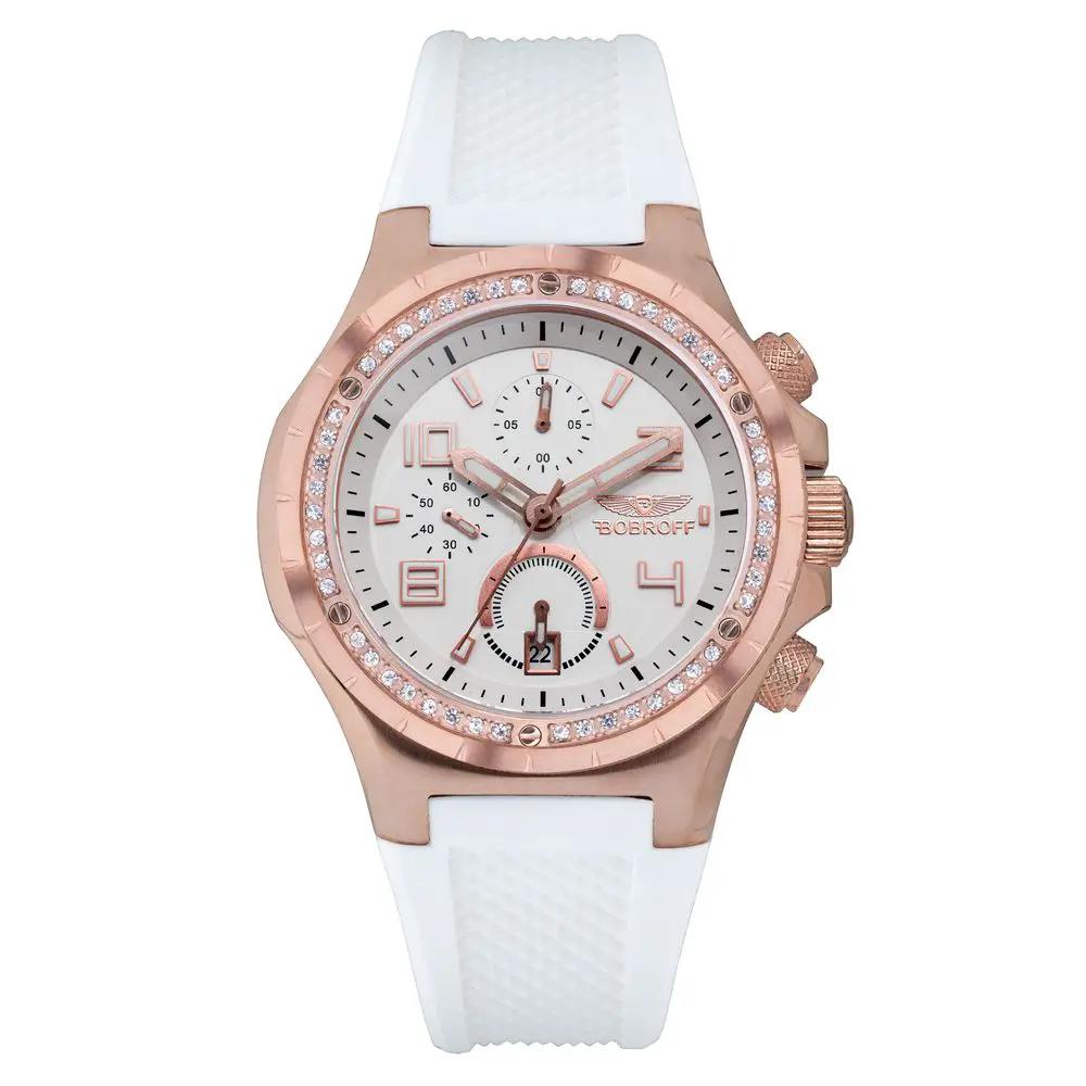 Bobroff White Rubber Bracelet Watch by Bobroff