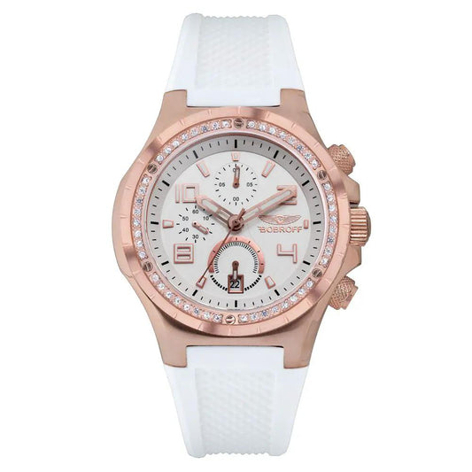 Bobroff White Rubber Bracelet Watch by Bobroff