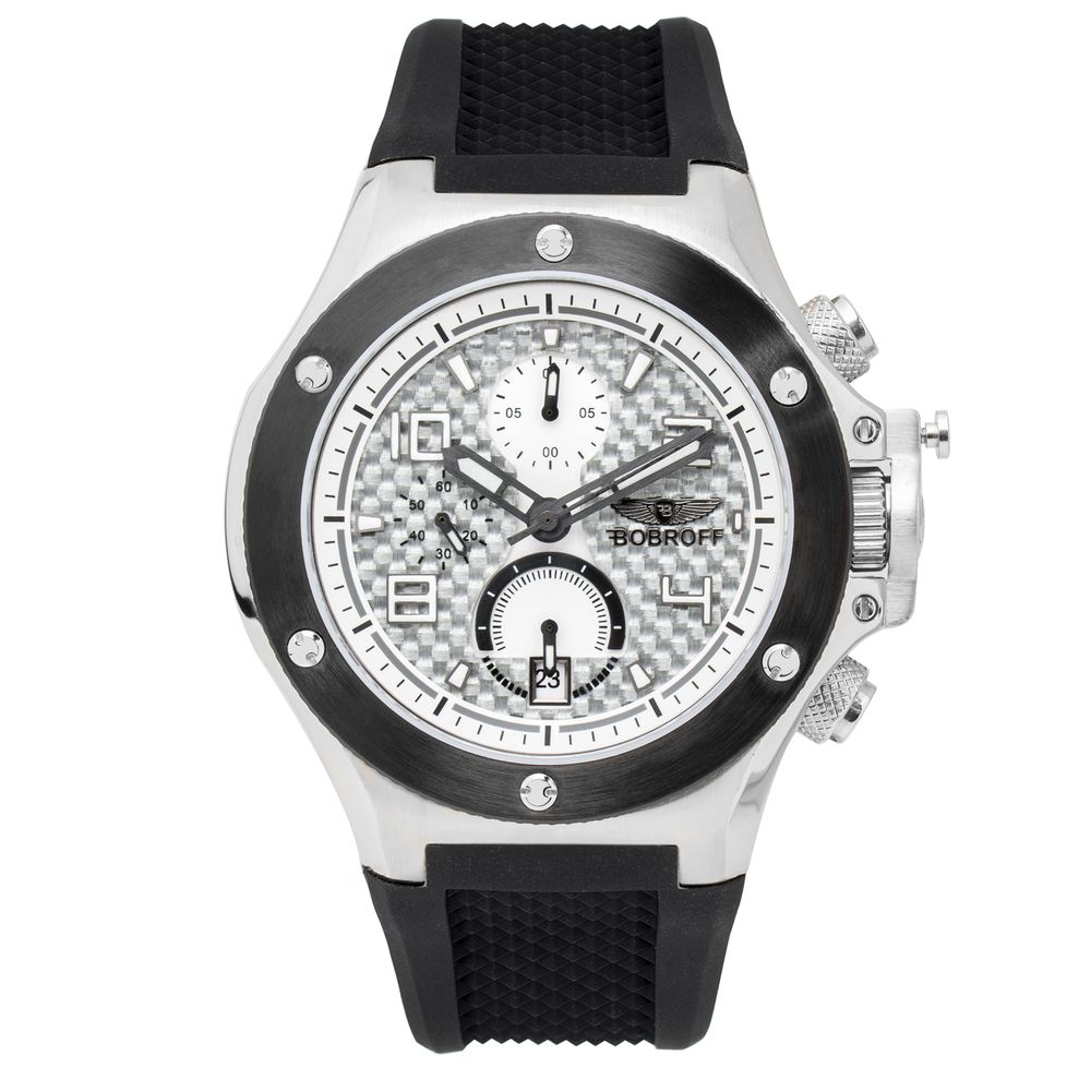 Bobroff Montre Sport En Caoutchouc Noire Avec Boîtier Acier Noir Et Design Urbain Résistant Pour Ville et Sport