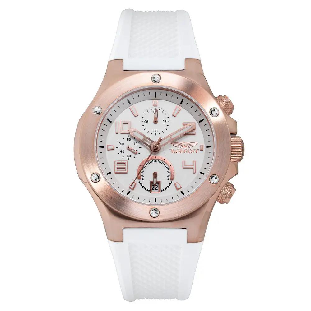 Bobroff White Rubber Bracelet Watch by Bobroff