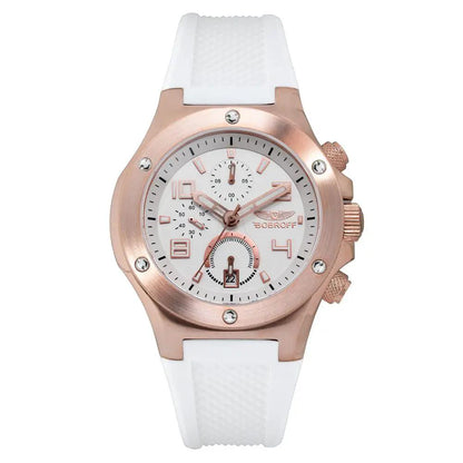 Bobroff White Rubber Bracelet Watch by Bobroff