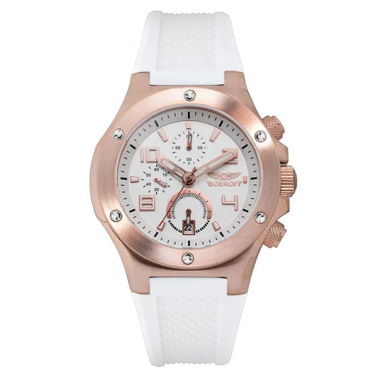 Bobroff White Rubber Bracelet Watch by Bobroff