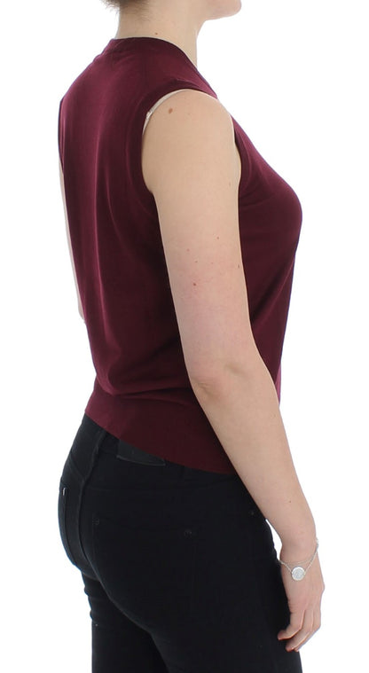 Dolce & Gabbana – Gilet Sans Manches en Laine Rouge avec Logo | Collection MainLine