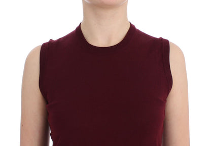Dolce & Gabbana – Gilet Sans Manches en Laine Rouge avec Logo | Collection MainLine