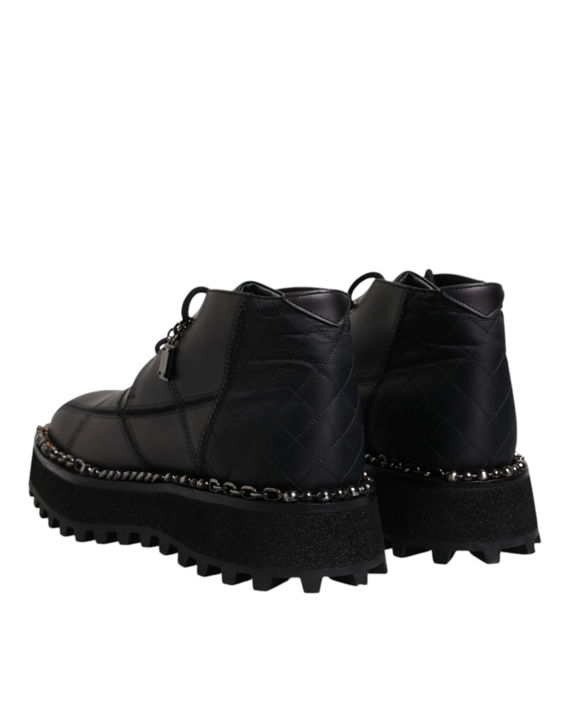 Dolce & Gabbana Black Leather Lace Up Ankle Boots Shoes by Dolce & Gabbana