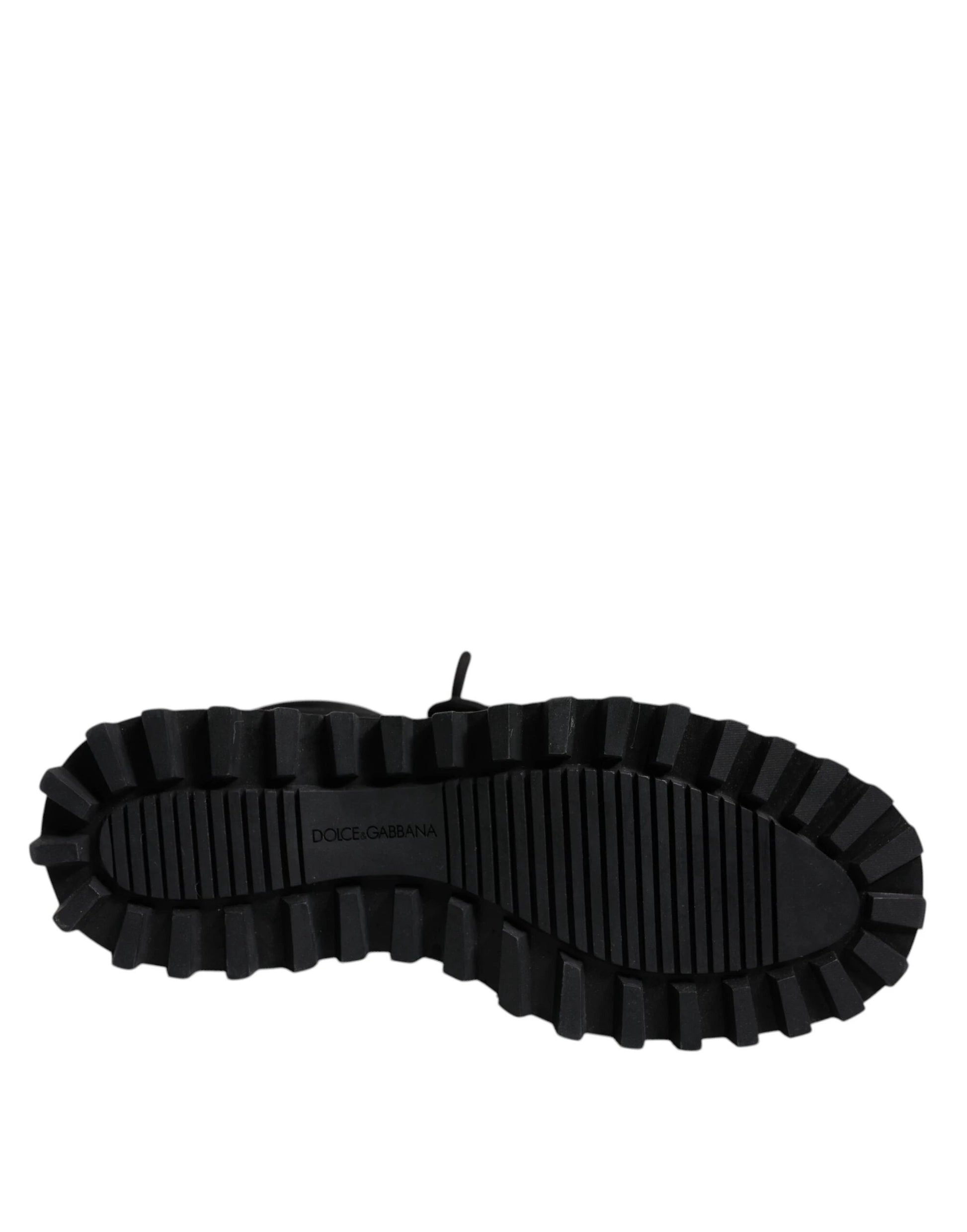 Dolce & Gabbana Black Padded Mid Calf Lace Up Boots Shoes by Dolce & Gabbana