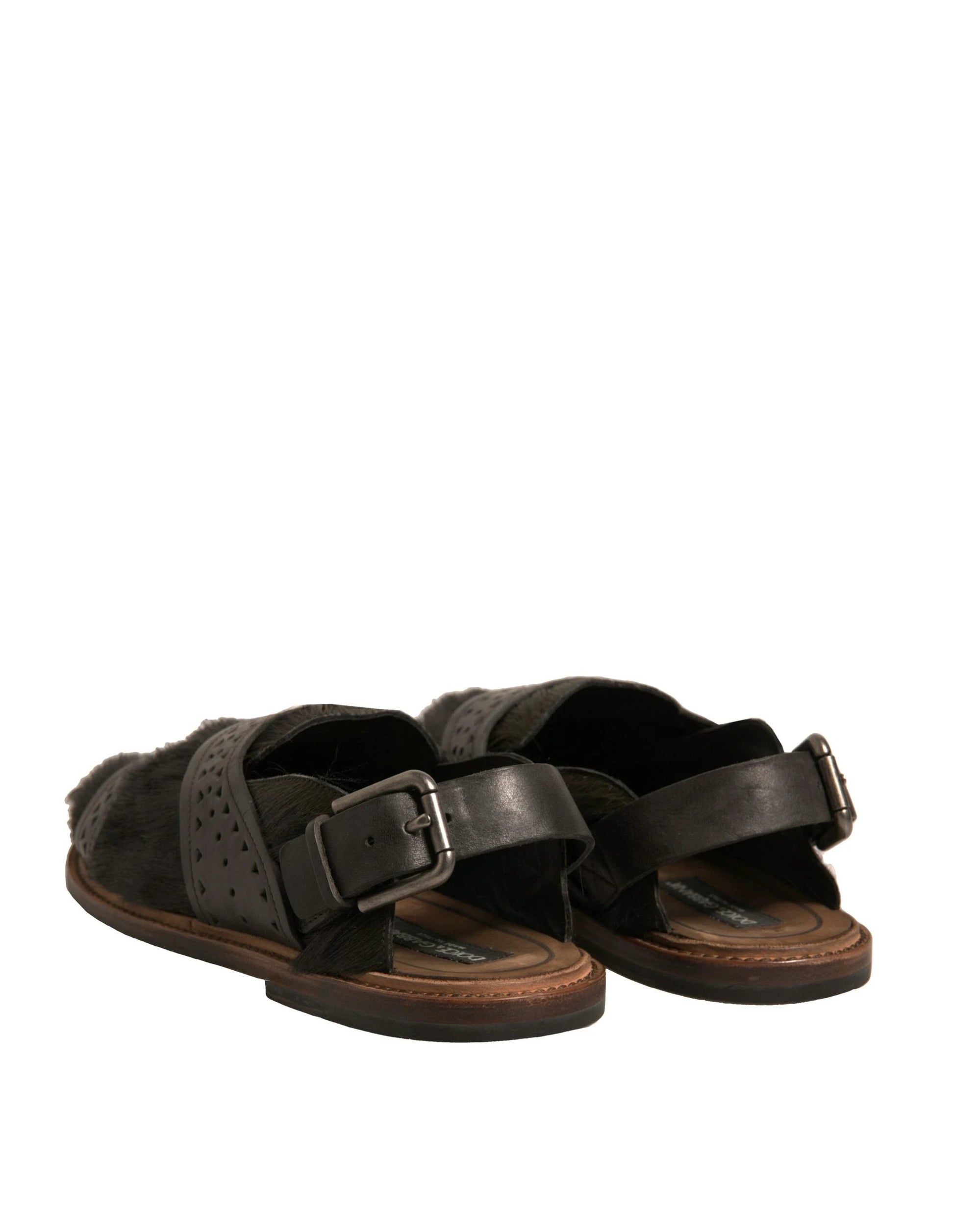 Dolce & Gabbana Green Gazelle Hair Leather Flats Sandals Shoes by Dolce & Gabbana