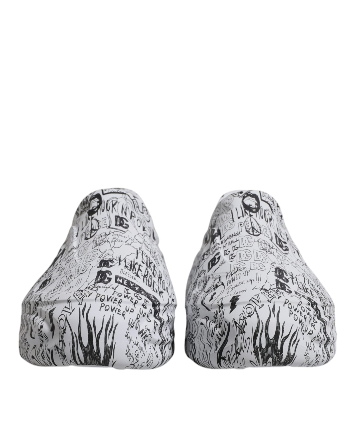 Baskets Dolce & Gabbana homme Daymaster graffiti en cuir blanc et noir – MV6792