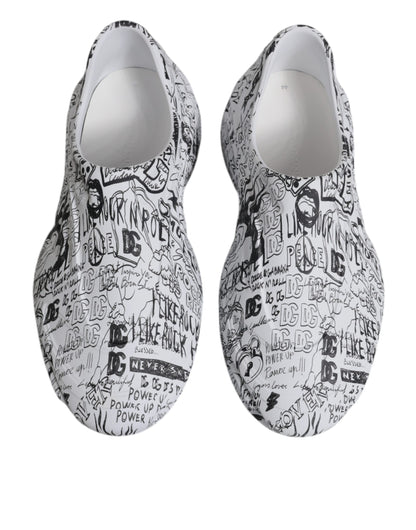 Baskets Dolce & Gabbana homme Daymaster graffiti en cuir blanc et noir – MV6792