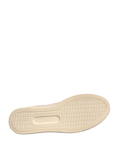 Baskets Dolce & Gabbana femme basses en cuir de veau blanc et rose – LA12317