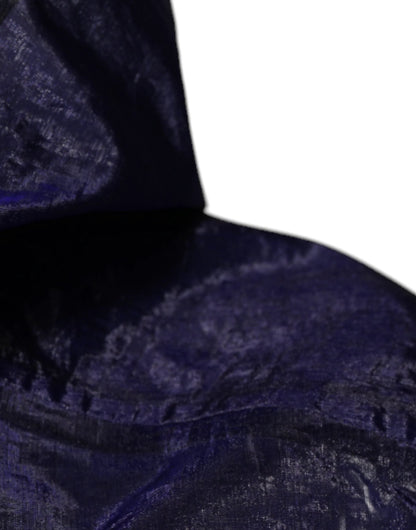 Dolce & Gabbana Dark Blue Cotton Hooded Men Raincoat Jacket by Dolce & Gabbana