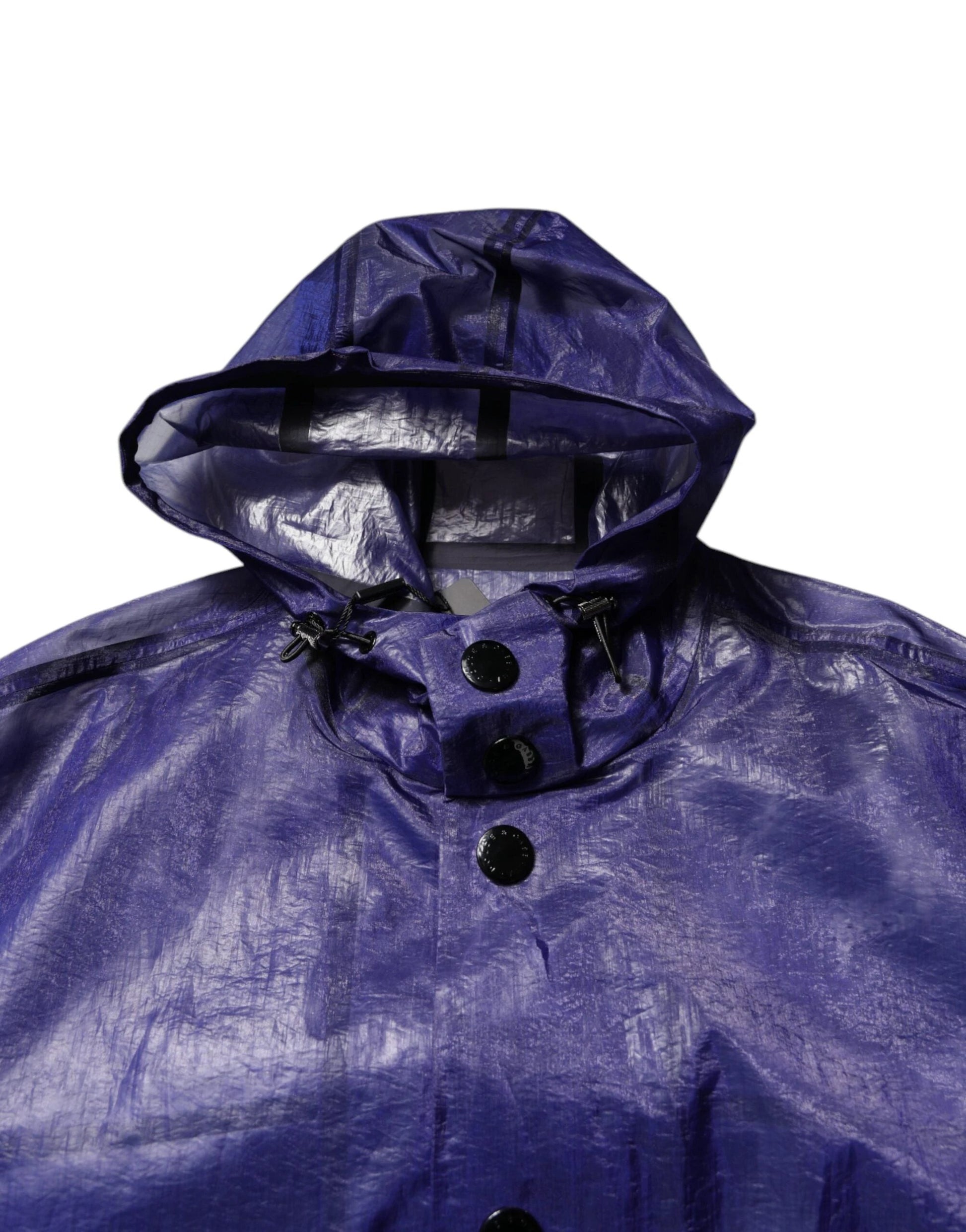 Dolce & Gabbana Dark Blue Cotton Hooded Men Raincoat Jacket by Dolce & Gabbana