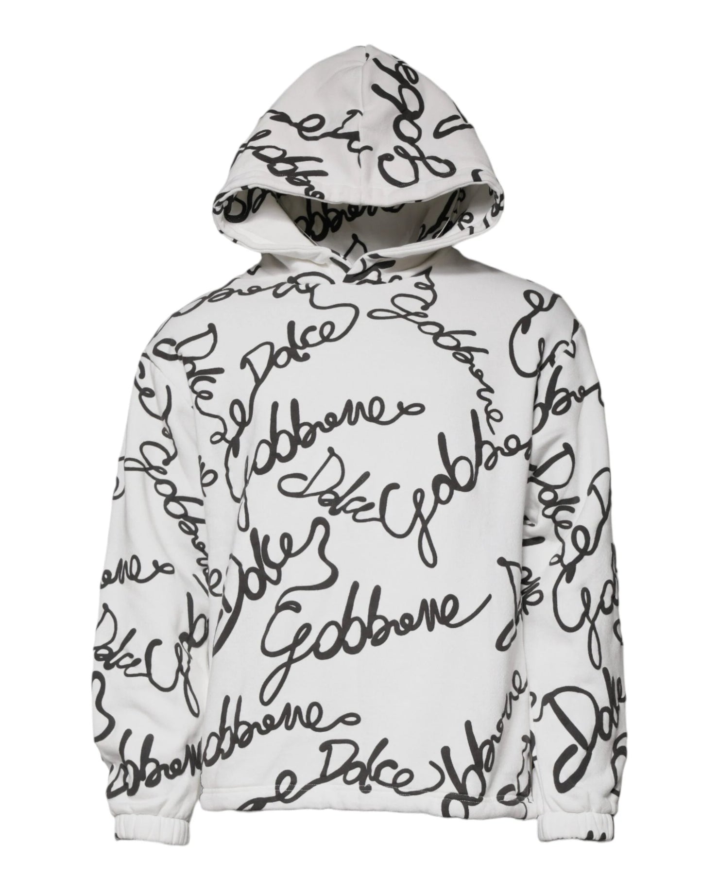 Dolce & Gabbana White Logo Cotton Hooded Sweatshirt Sweater by Dolce & Gabbana