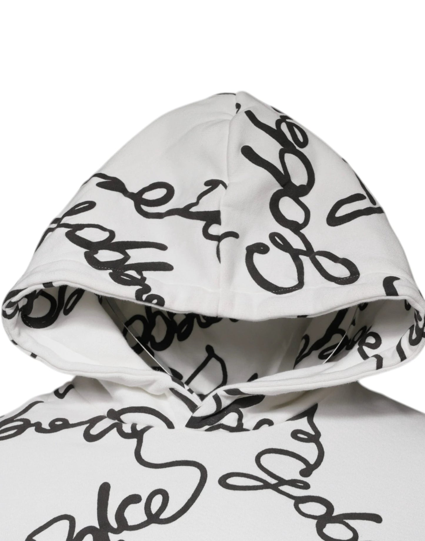 Dolce & Gabbana White Logo Cotton Hooded Sweatshirt Sweater by Dolce & Gabbana