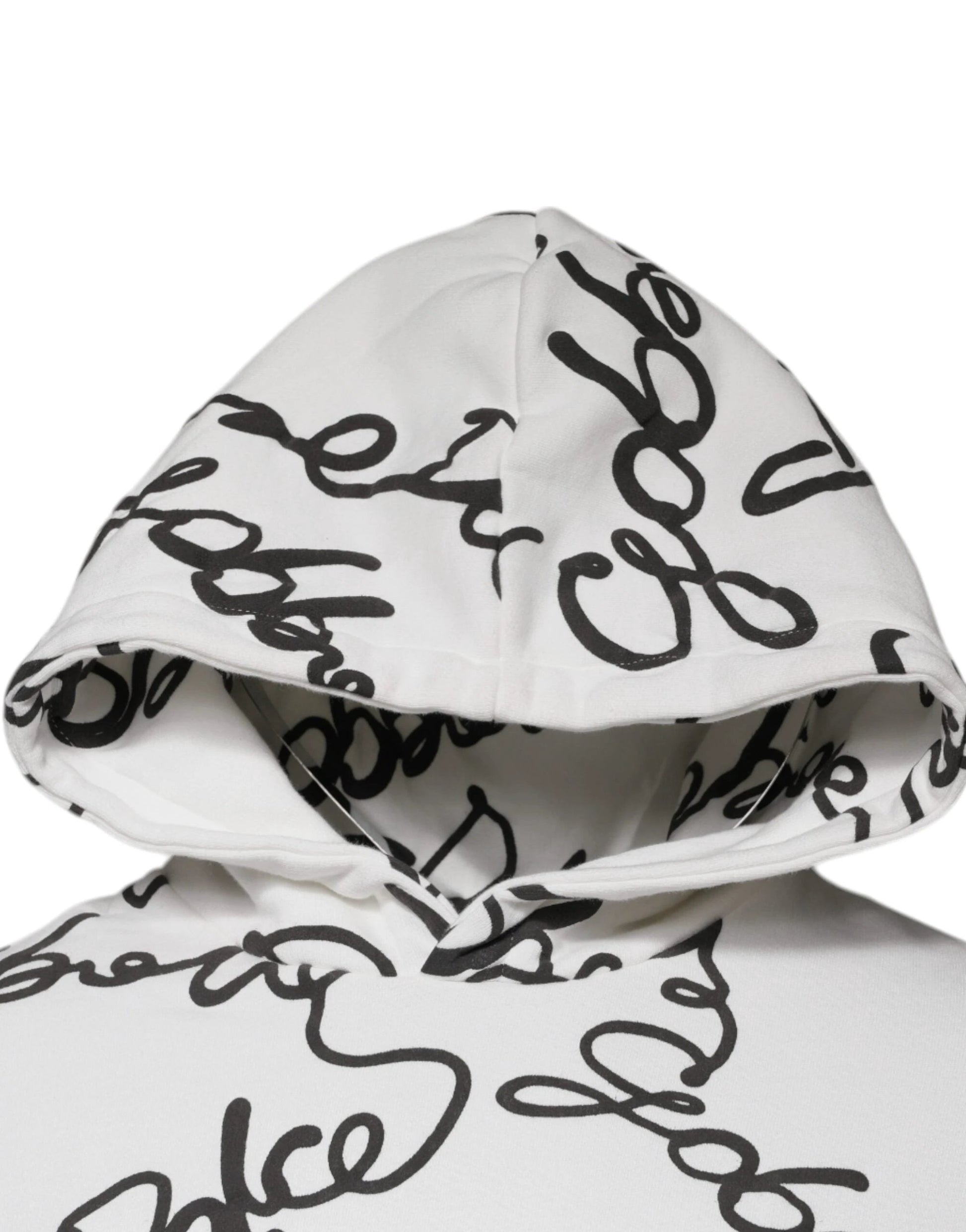 Dolce & Gabbana White Logo Cotton Hooded Sweatshirt Sweater by Dolce & Gabbana