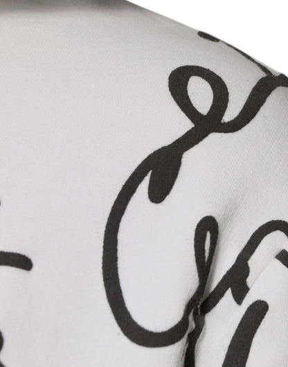 Dolce & Gabbana White Logo Cotton Hooded Sweatshirt Sweater by Dolce & Gabbana