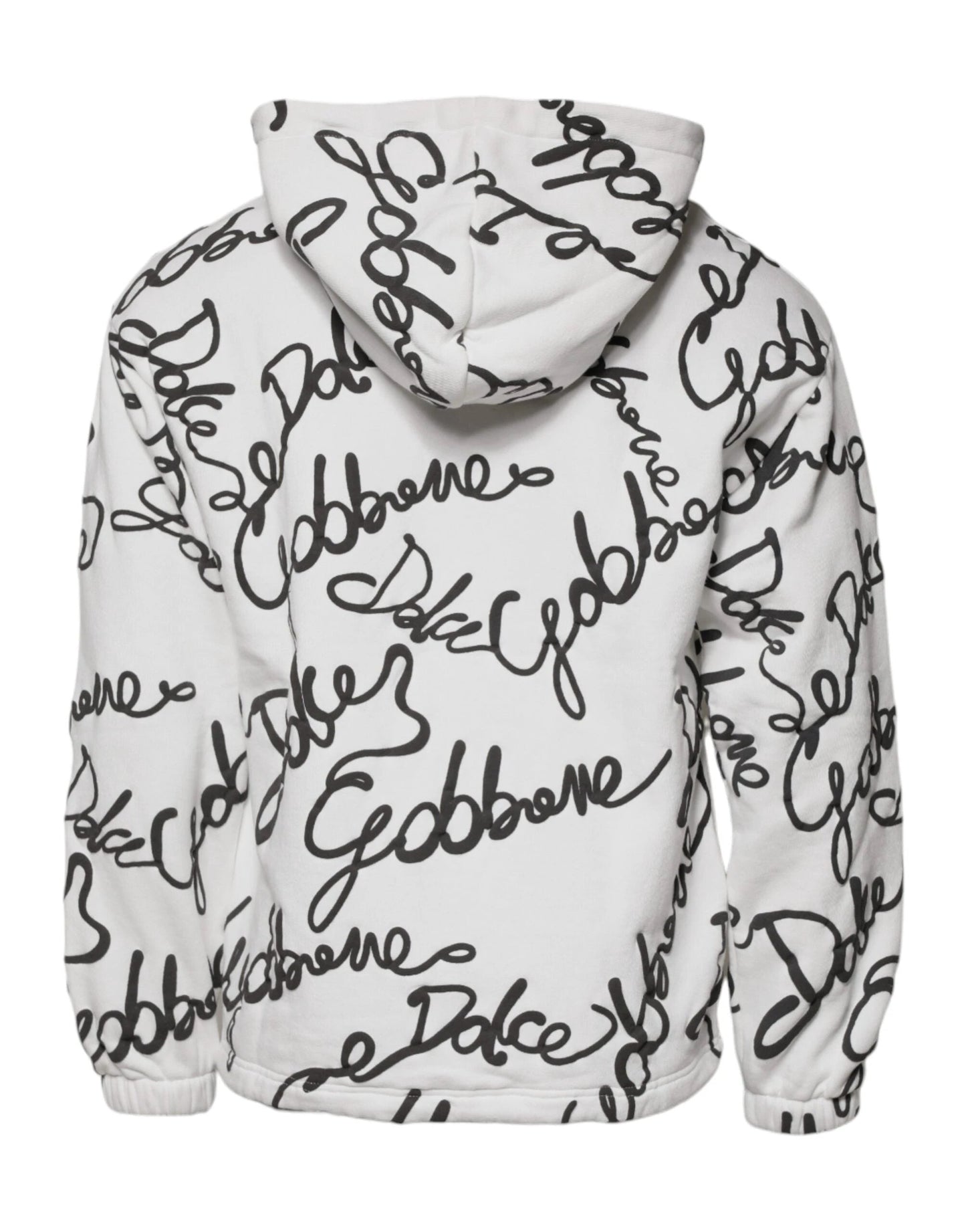 Dolce & Gabbana White Logo Cotton Hooded Sweatshirt Sweater by Dolce & Gabbana