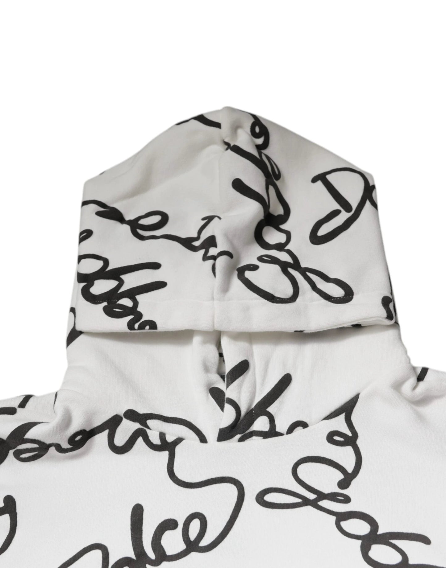 Dolce & Gabbana White Logo Cotton Hooded Sweatshirt Sweater by Dolce & Gabbana