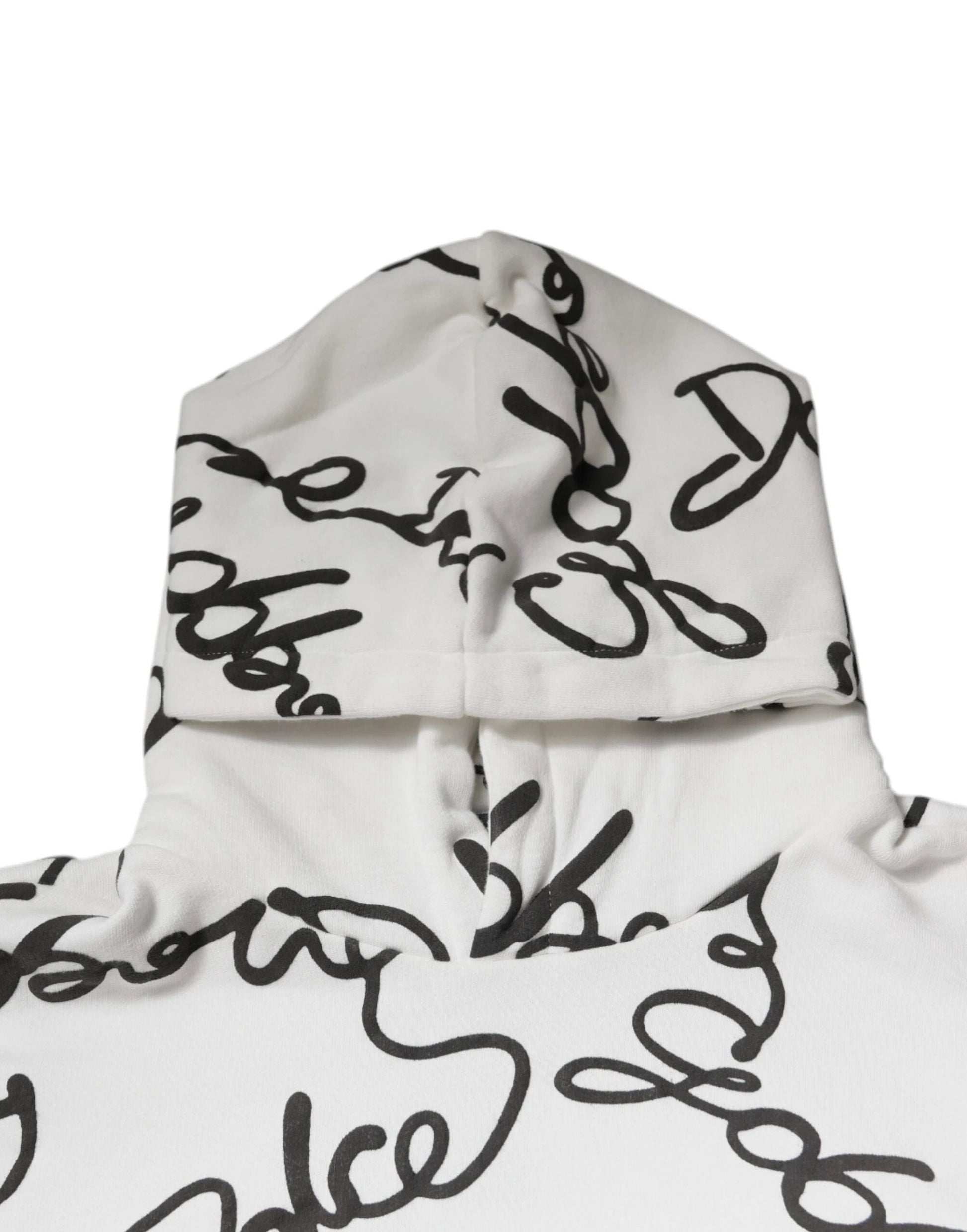 Dolce & Gabbana White Logo Cotton Hooded Sweatshirt Sweater by Dolce & Gabbana