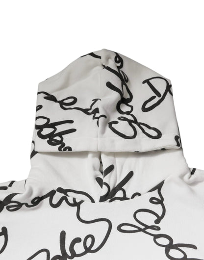 Dolce & Gabbana White Logo Cotton Hooded Sweatshirt Sweater by Dolce & Gabbana