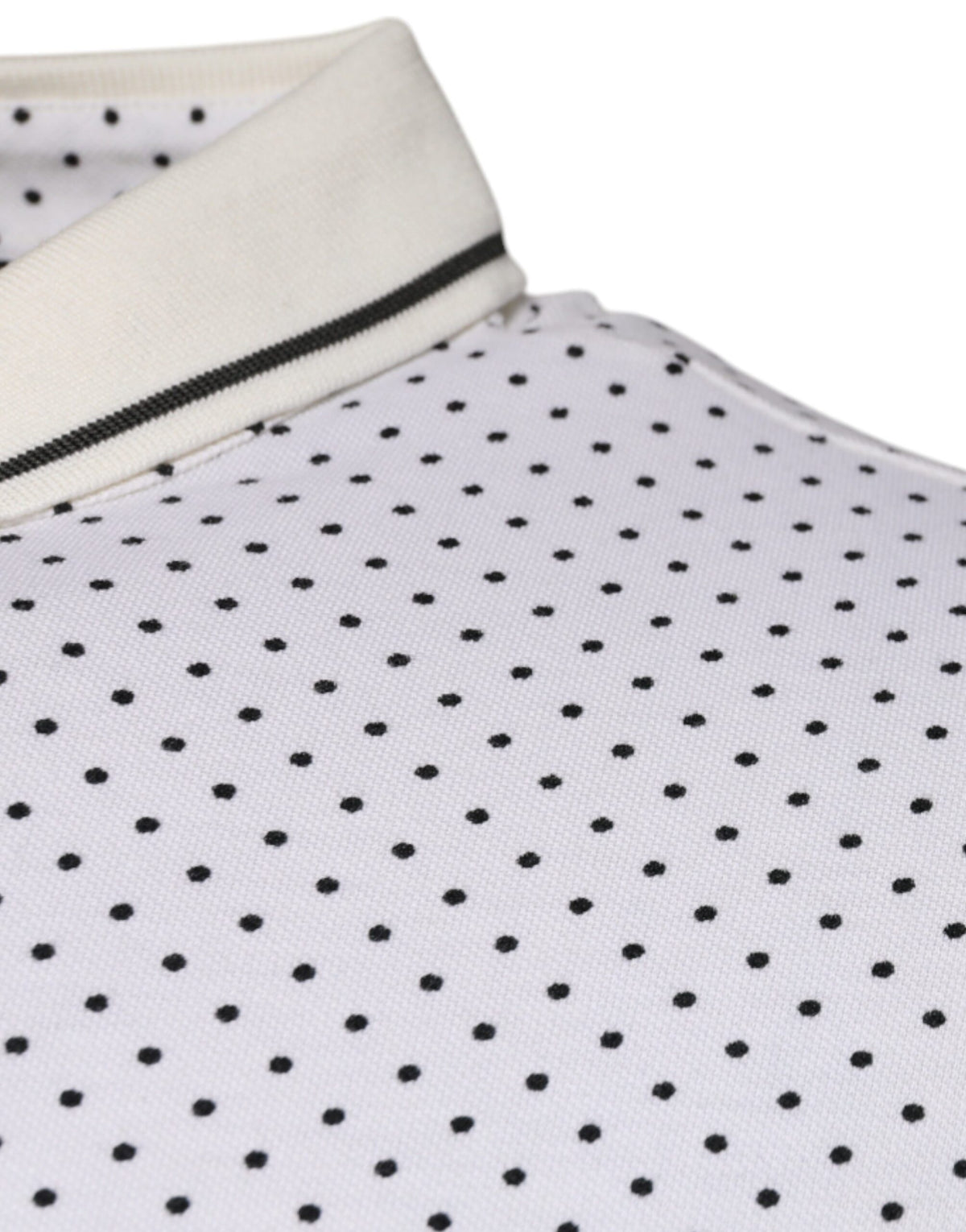 Polo Dolce & Gabbana à pois en coton blanc – TSH87720